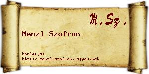 Menzl Szofron névjegykártya